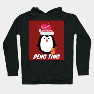 Peng ting christmas penguin British Slang Hoodie